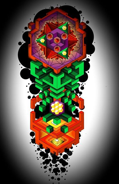 Tattoos - Isometric half sleeve  - 122979